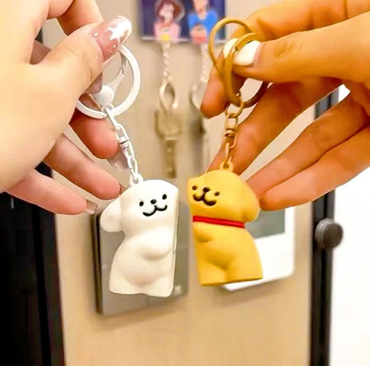 GLEES Magnetic Hugging Dog Keychain Set – Cute Couple Design for Your Keys, Bags, or Gifts